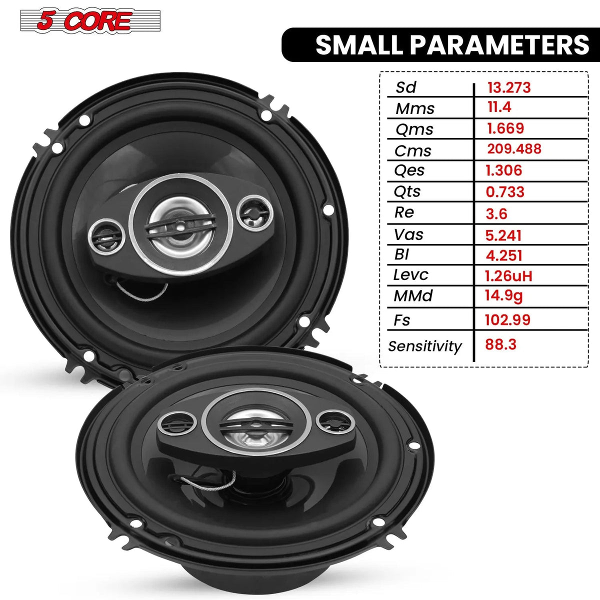 5Core Coaxial Car Door Speakers 6” 4Pcs 500W 4Ohm 2 Way Component Subwoofer Audio w Super Tweeter - HONORABLE VETERANS SOLUTIONS