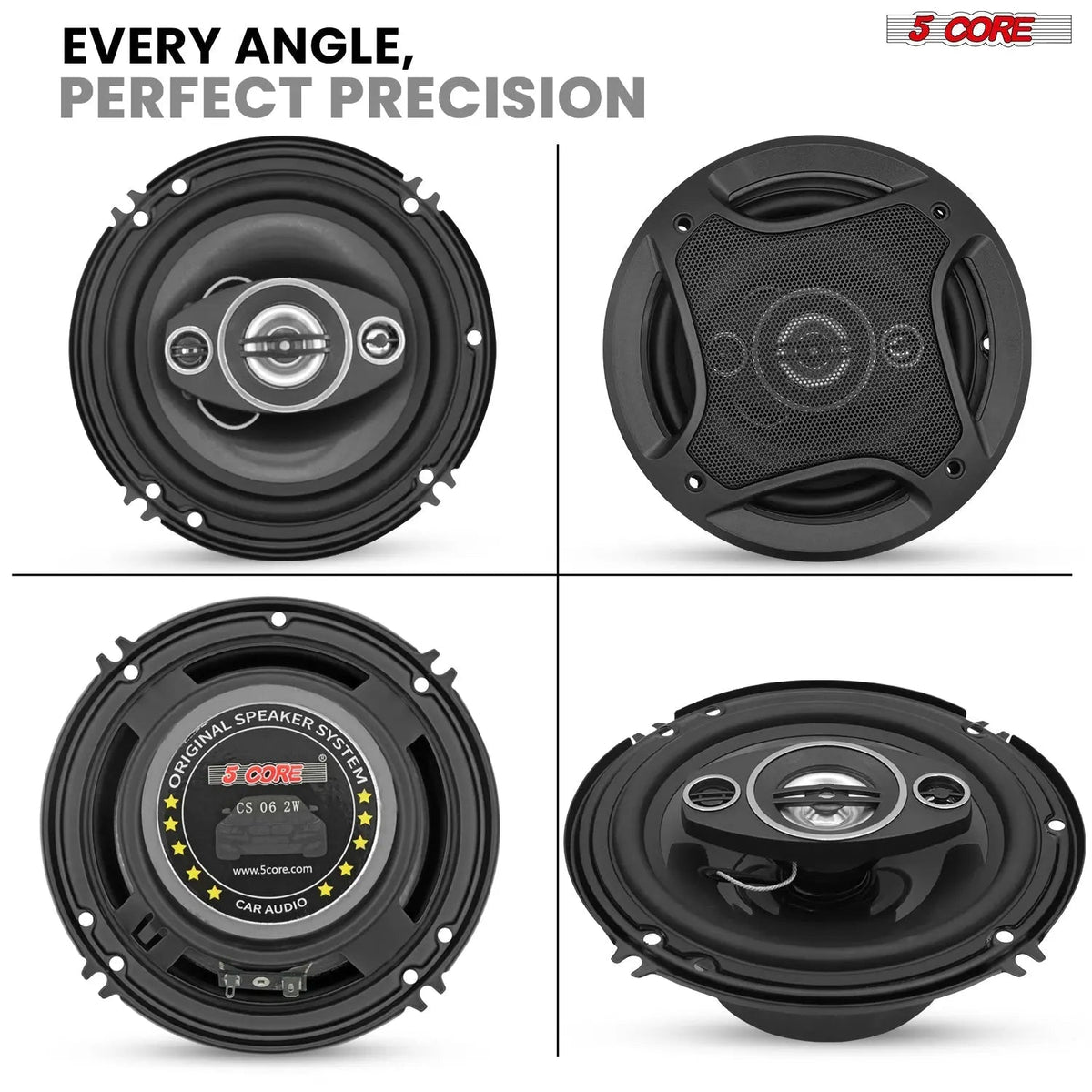 5Core Coaxial Car Door Speakers 6” Pair 500W 4Ohm 2 Way Component Subwoofer Audio w Super Tweeter - HONORABLE VETERANS SOLUTIONS