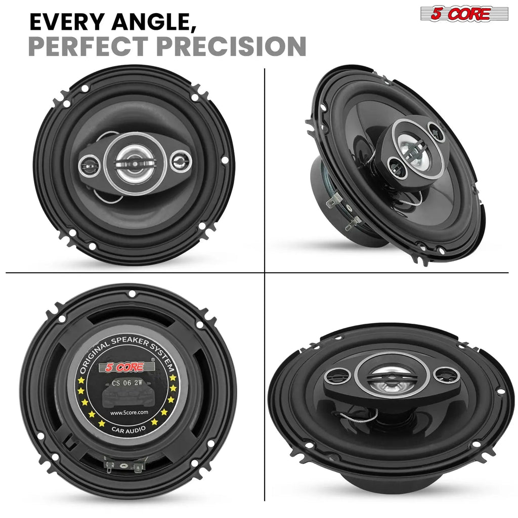 5Core Coaxial Car Door Speakers 6” Pair 500W 4Ohm 2 Way Component Subwoofer Audio w Super Tweeter - HONORABLE VETERANS SOLUTIONS