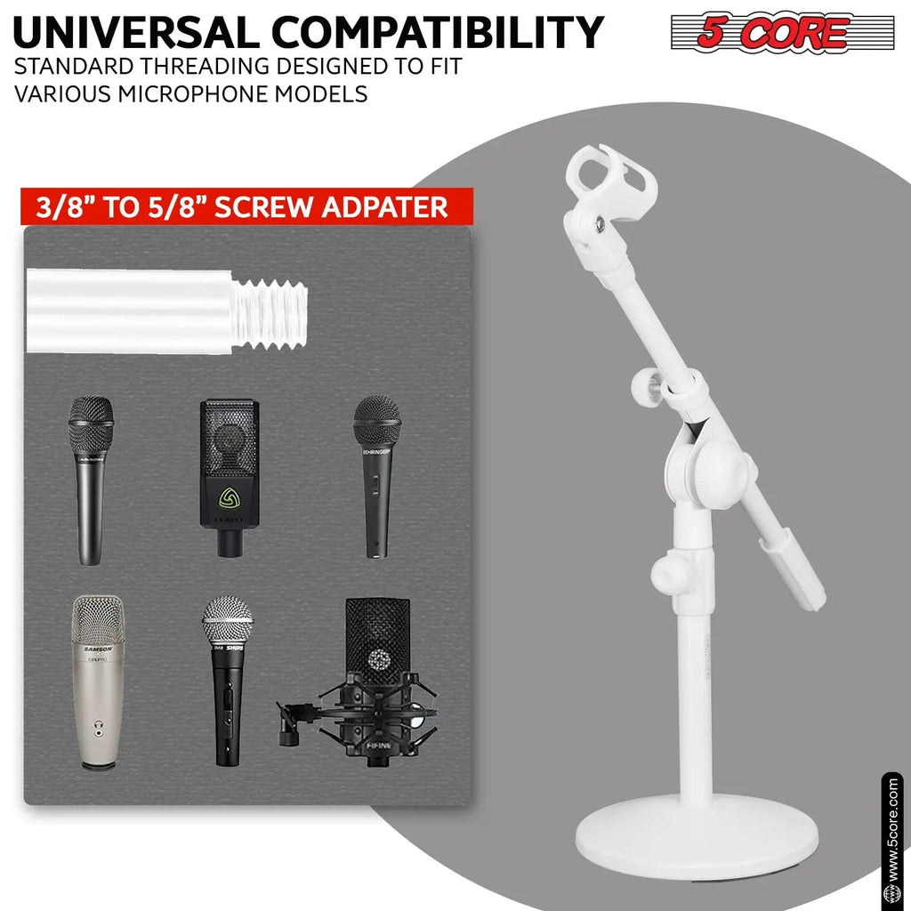 5Core Desktop Mic Stand Round Base Universal Desk Microphone Holder Table Top Stands - HONORABLE VETERANS SOLUTIONS