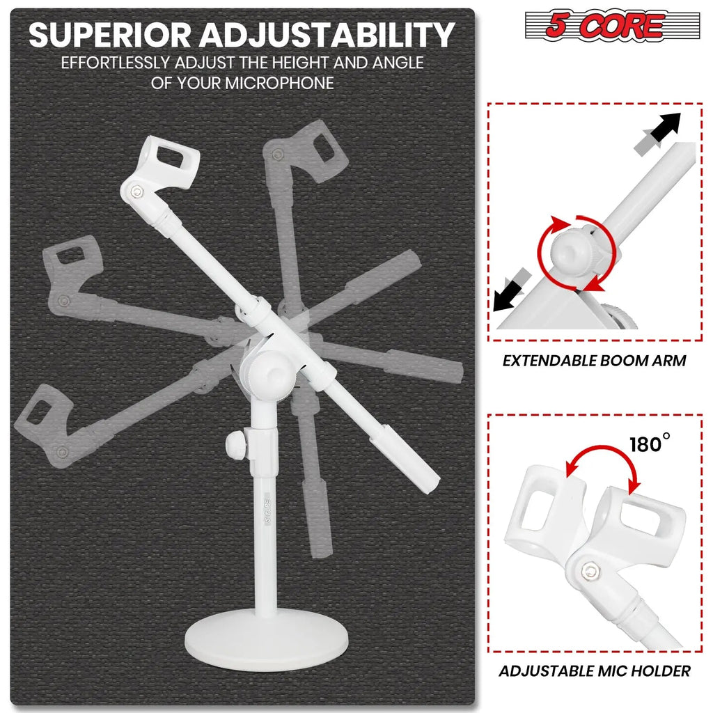 5Core Desktop Mic Stand Round Base Universal Desk Microphone Holder Table Top Stands - HONORABLE VETERANS SOLUTIONS
