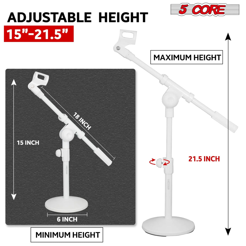 5Core Desktop Mic Stand Round Base Universal Desk Microphone Holder Table Top Stands - HONORABLE VETERANS SOLUTIONS