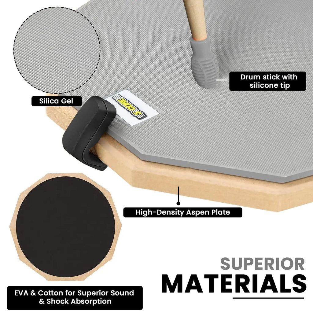 5Core Drum Throne Adjustable Guitar Stool Padded Seat + Drum Practice Pad Snare Drumming Stand - HONORABLE VETERANS SOLUTIONS