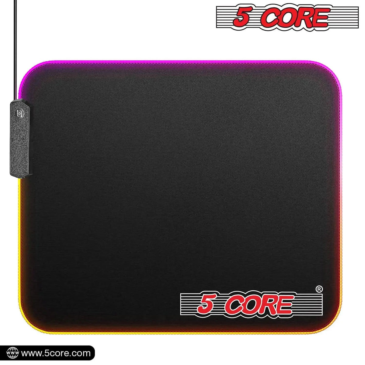 5Core Gaming Mouse Pad RGB 12 Light Modes 2 Zone Desk Mouse Mat w Rubber Base - HONORABLE VETERANS SOLUTIONS