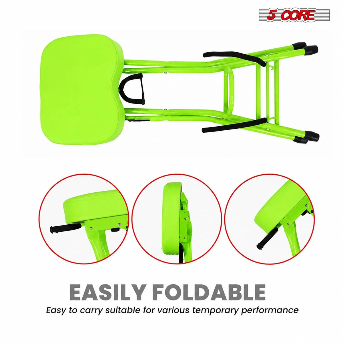 5Core Guitar Stool 3.15" Padded Chair Foldable Heavy Duty Music Seat Built in Foot Rest Guitar Stand - HONORABLE VETERANS SOLUTIONS