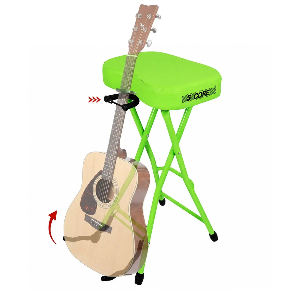 5Core Guitar Stool 3.15" Padded Chair Foldable Heavy Duty Music Seat Built in Foot Rest Guitar Stand - HONORABLE VETERANS SOLUTIONS