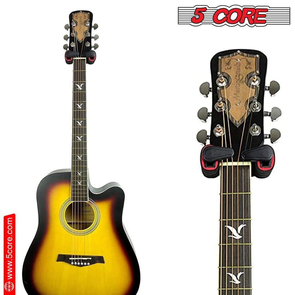 5Core Guitar Wall Mount Hanger Adjustable Display Wall Hook Holder Hard Wood Base - HONORABLE VETERANS SOLUTIONS