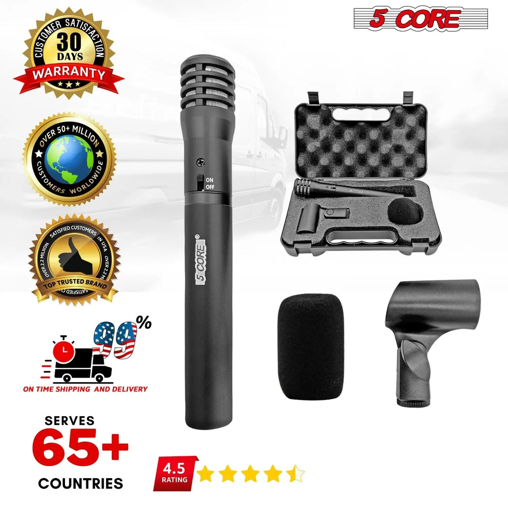 5Core Instrument Microphone Professional XLR Cardioid Pencil Stick Condenser Mic - HONORABLE VETERANS SOLUTIONS