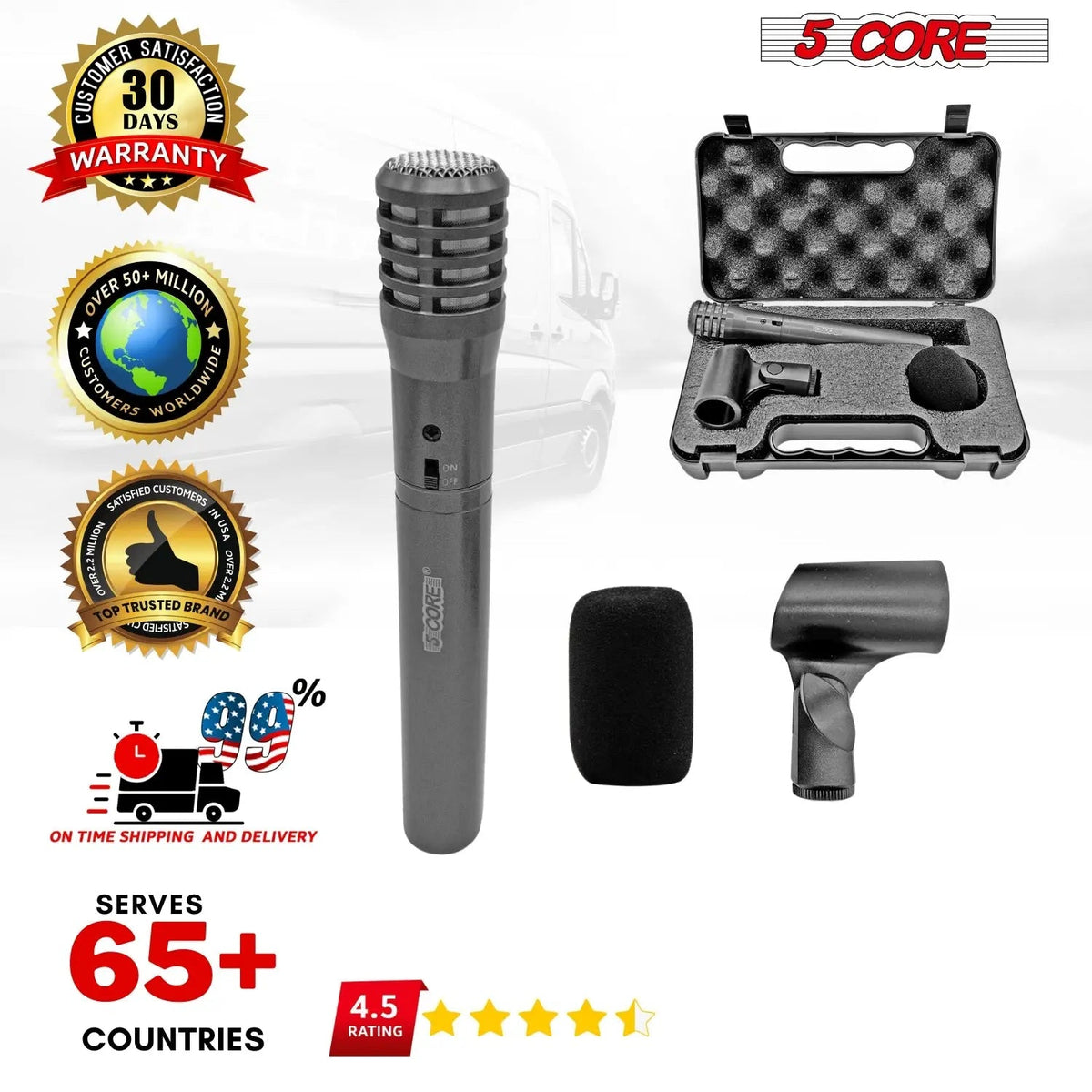 5Core Instrument Microphone Professional XLR Cardioid Pencil Stick Condenser Mic - HONORABLE VETERANS SOLUTIONS
