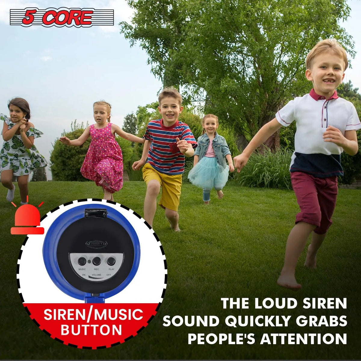 5Core Megaphone 15W Bull Horn Kids PA Speaker w 400 Yards Range Siren Lightweight Loud Mini Megafono - HONORABLE VETERANS SOLUTIONS