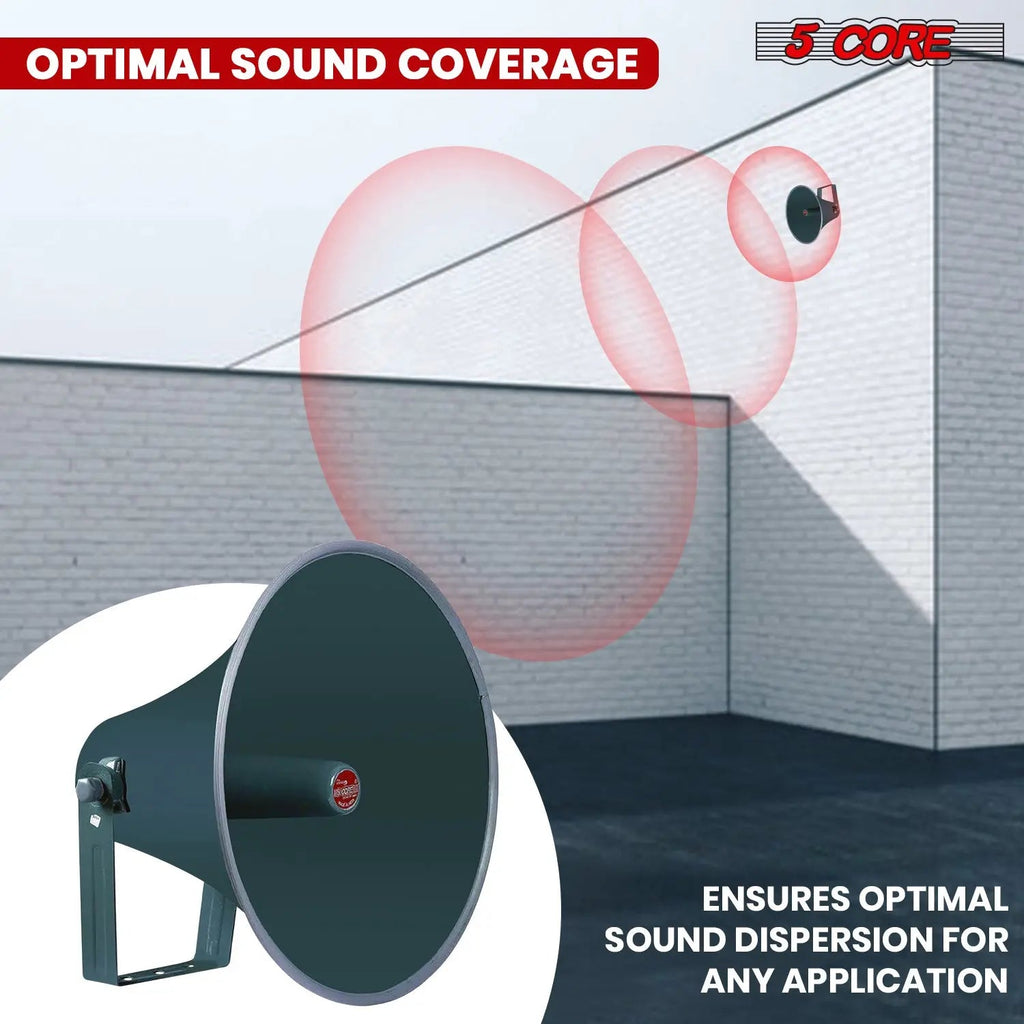 5Core PA Horn Speaker Set 2" Compression Driver 600W 16 Ohm Weatherproof Aluminum Body 18 TPI Thread - HONORABLE VETERANS SOLUTIONS