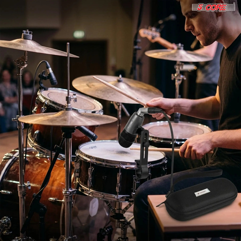 5Core Snare Mic XLR Cardioid Tom Drum Kick Instrument Microphone BLACK - HONORABLE VETERANS SOLUTIONS