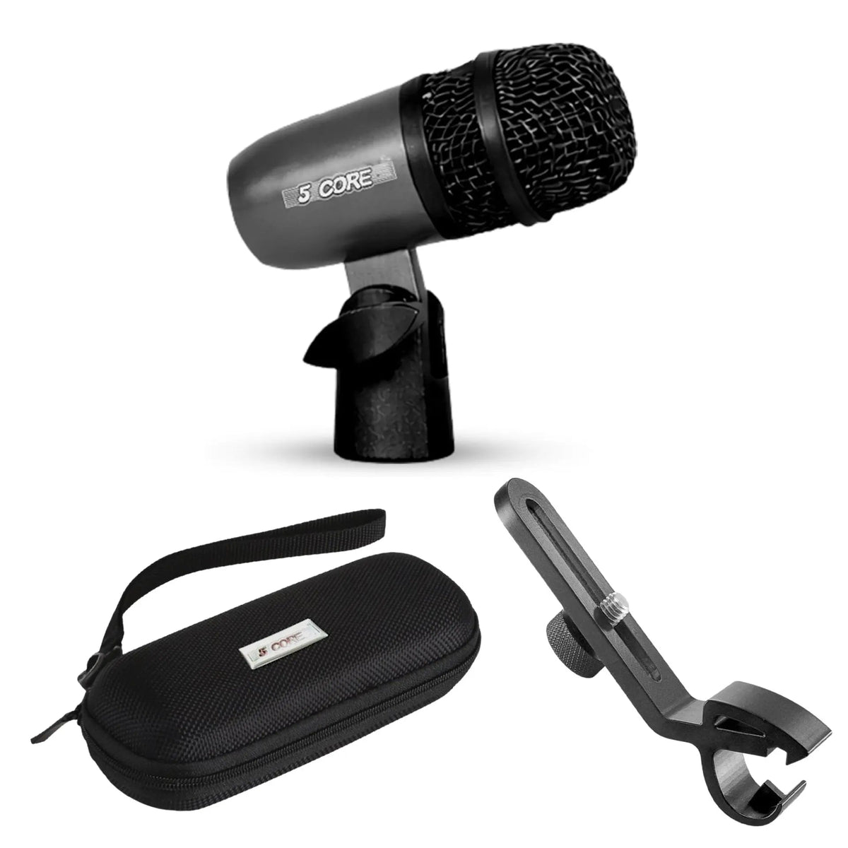 5Core Snare Mic XLR Cardioid Tom Drum Kick Instrument Microphone BLACK - HONORABLE VETERANS SOLUTIONS