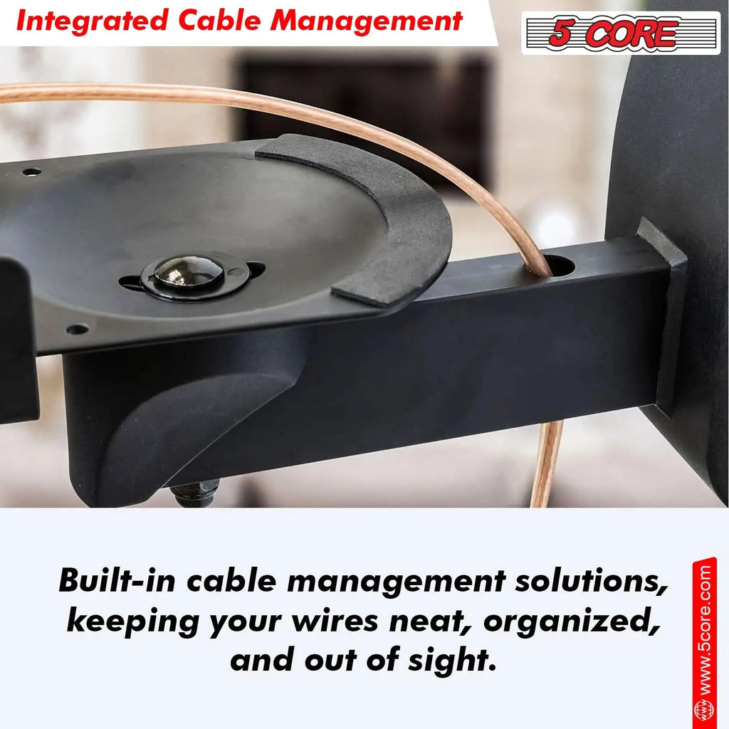 5Core Speaker Wall Mount Adjustable Swivel 15 Inch Space Bookshelf Brackets Pair - HONORABLE VETERANS SOLUTIONS