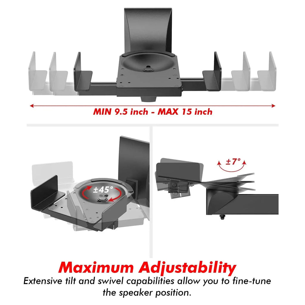 5Core Speaker Wall Mount Adjustable Swivel 15 Inch Space Bookshelf Brackets Pair - HONORABLE VETERANS SOLUTIONS