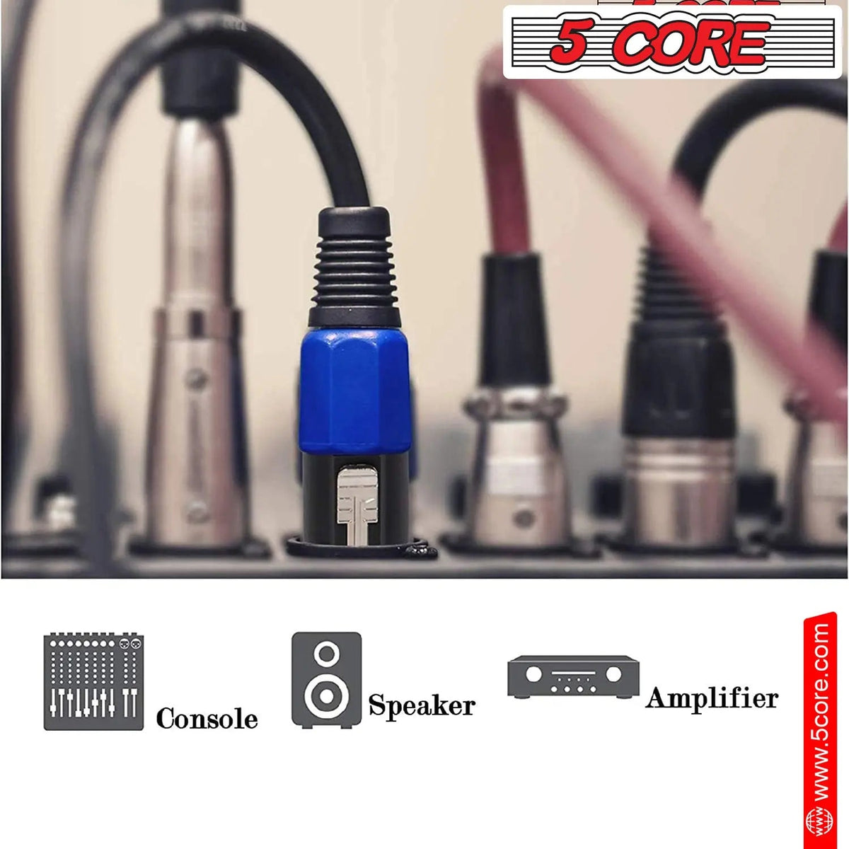 5Core Speakon Adapter High Quality Audio Jack Male Audio Pin Speaker Adapter Connector - HONORABLE VETERANS SOLUTIONS