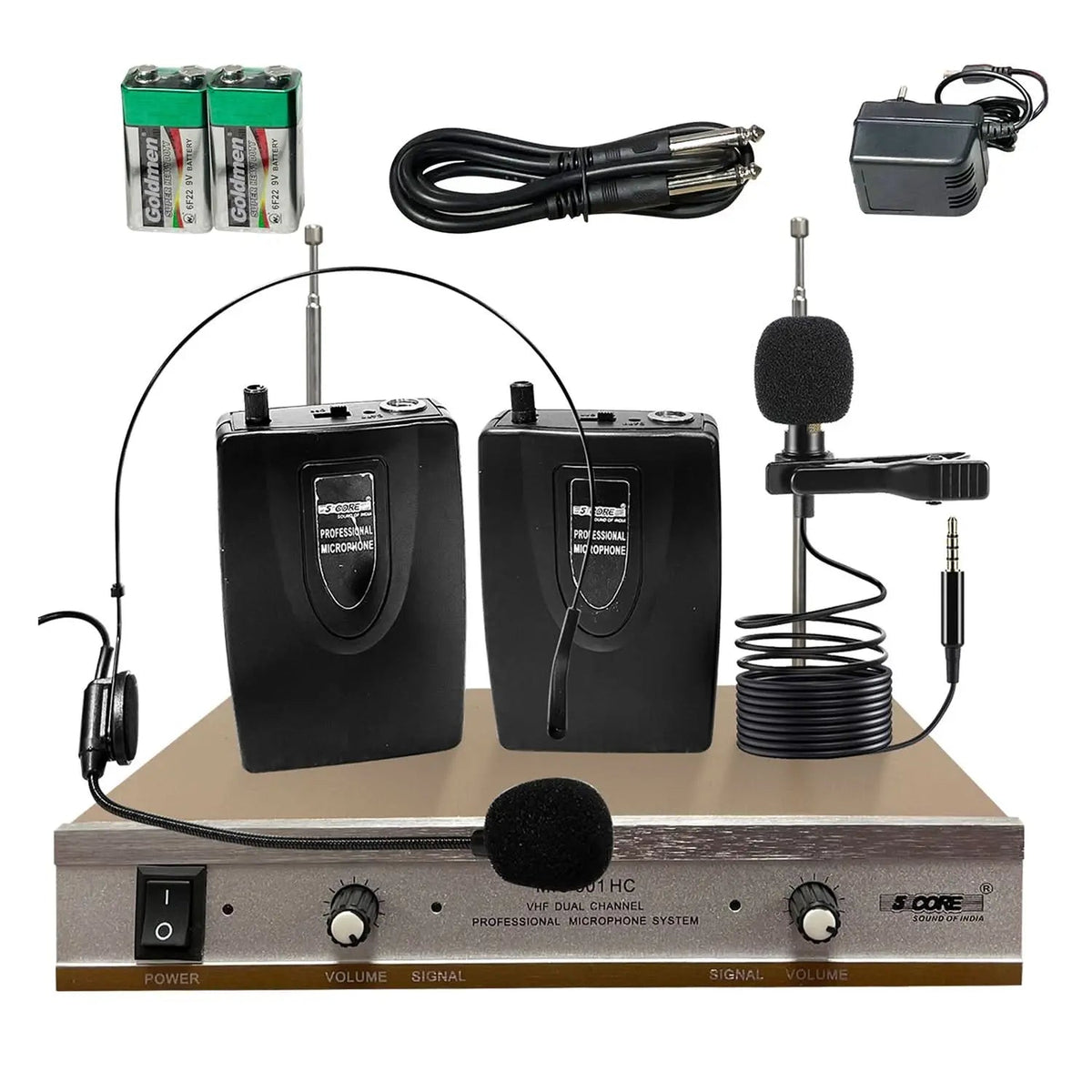 5Core Wireless Microphones w 1 Headset 1 Collar Mic + Receiver Microfono Inalambrico 165ft Range - HONORABLE VETERANS SOLUTIONS