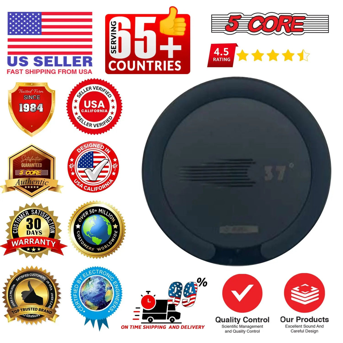 5Core Wireless Phone Charging Pad 15W Qi-Certified Fast Charger Mat Cargador - HONORABLE VETERANS SOLUTIONS