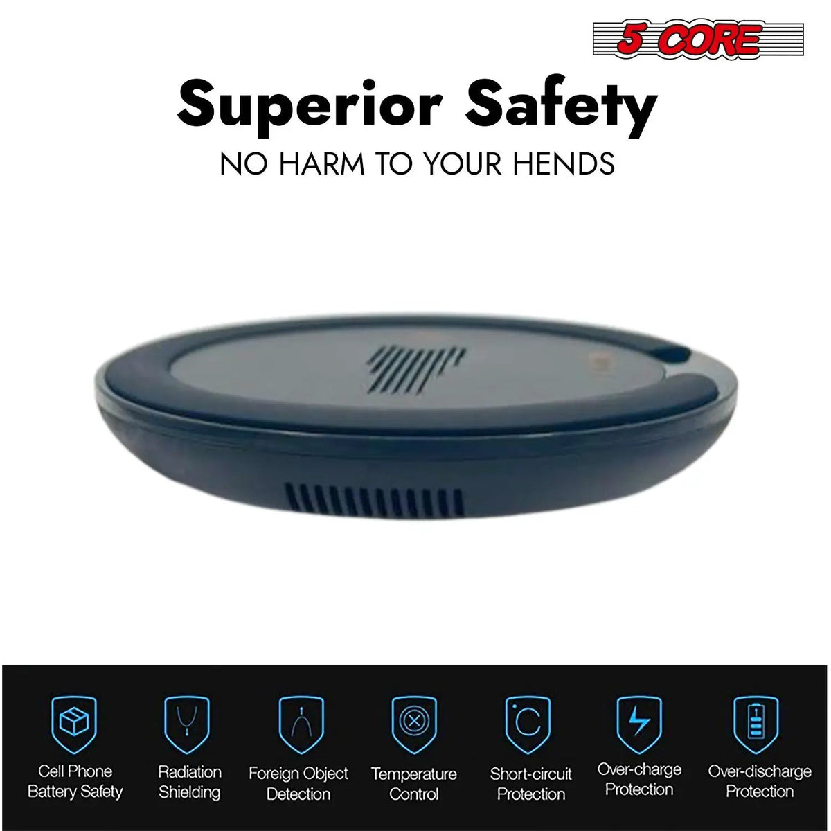 5Core Wireless Phone Charging Pad 15W Qi-Certified Fast Charger Mat Cargador - HONORABLE VETERANS SOLUTIONS