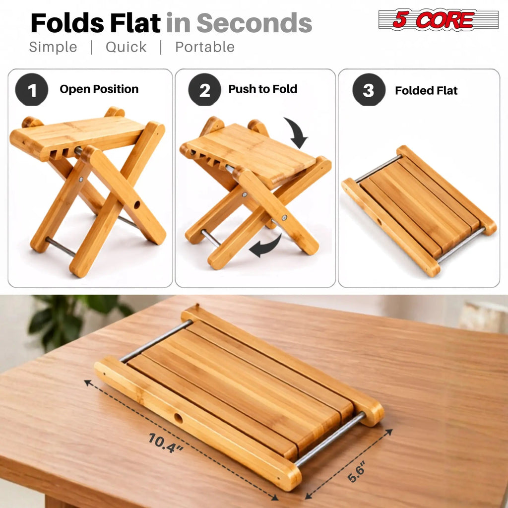 5Core Wooden Guitar Foot Stool 3 Level Adjustable Leg Rest Classical Footrest - HONORABLE VETERANS SOLUTIONS