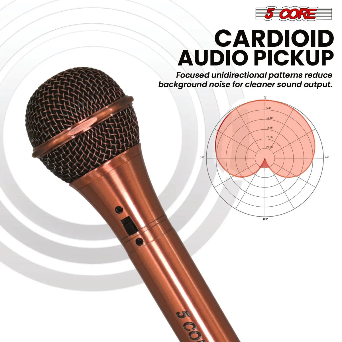 5Core XLR Microphone Dynamic Mic Karaoke Singing Studio Microfono Handheld Mics - HONORABLE VETERANS SOLUTIONS