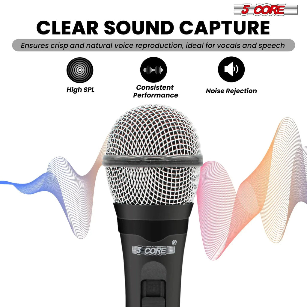 5Core XLR Microphone Dynamic Mic Karaoke Singing Studio Mics Handheld Microfono - HONORABLE VETERANS SOLUTIONS