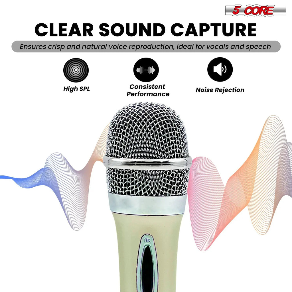 5Core XLR Microphone Dynamic Mic Karaoke Singing Studio Mics Handheld Microfono - HONORABLE VETERANS SOLUTIONS