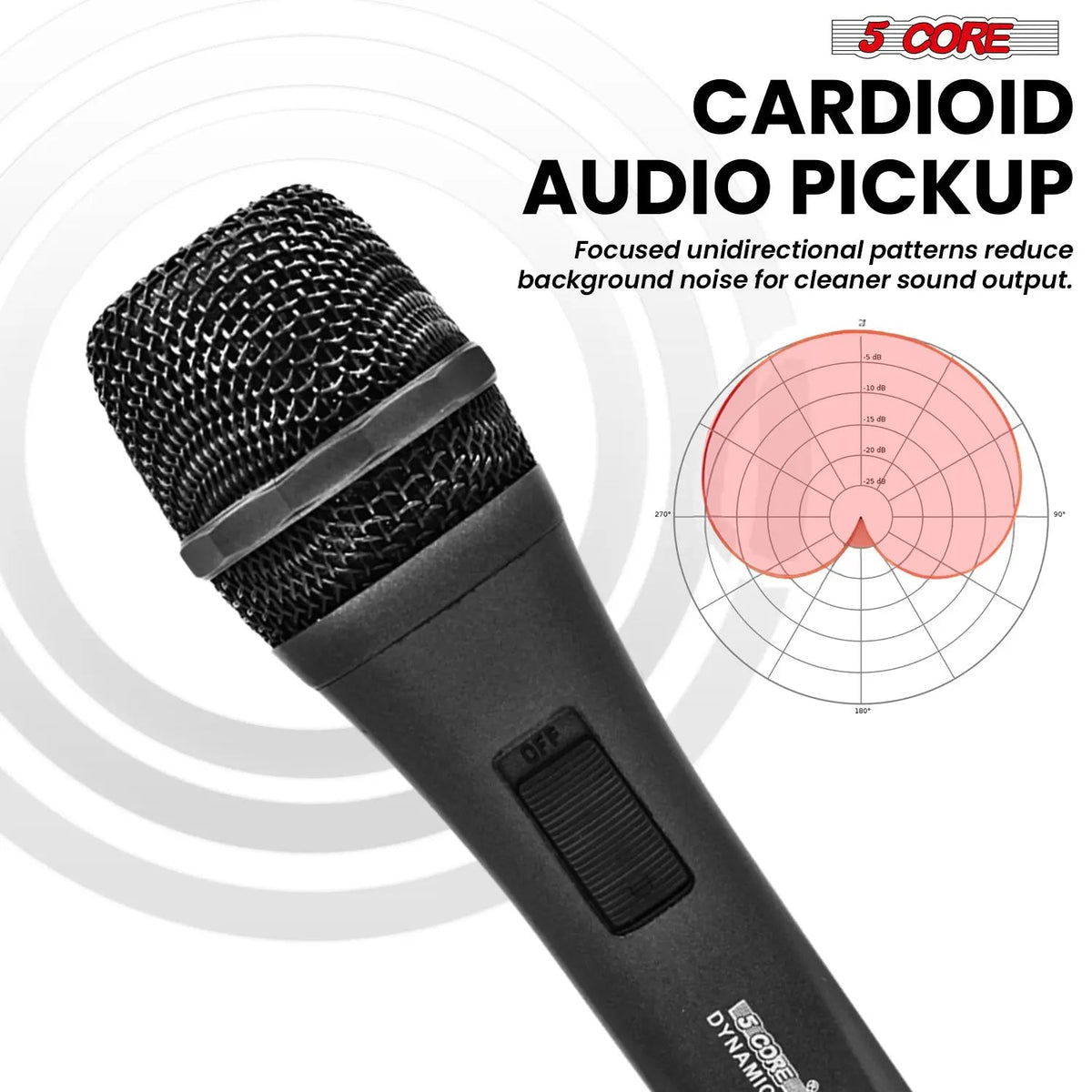 5Core XLR Microphone Dynamic Mic Karaoke Singing Studio Mics Handheld Microfono - HONORABLE VETERANS SOLUTIONS