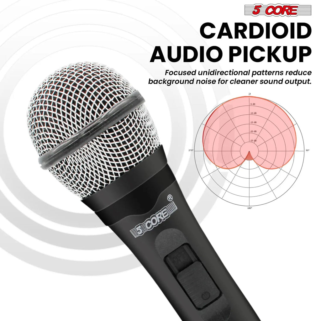 5Core XLR Microphone Dynamic Mic Karaoke Singing Studio Mics Handheld Microfono - HONORABLE VETERANS SOLUTIONS