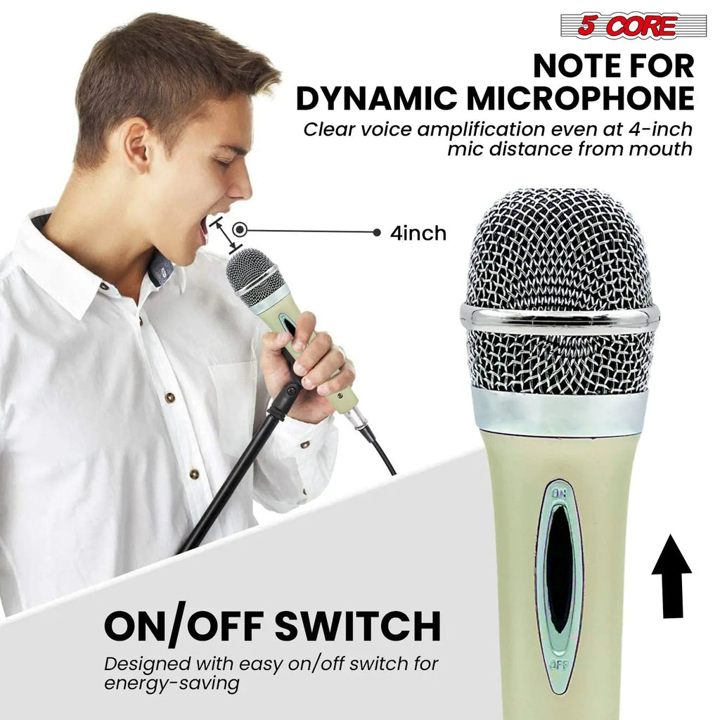 5Core XLR Microphone Dynamic Mic Karaoke Singing Studio Mics Handheld Microfono - HONORABLE VETERANS SOLUTIONS