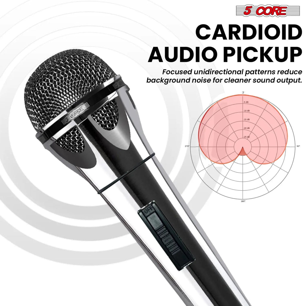 5Core XLR Microphone Dynamic Mic Karaoke Singing Studio Mics Handheld Microfono - HONORABLE VETERANS SOLUTIONS