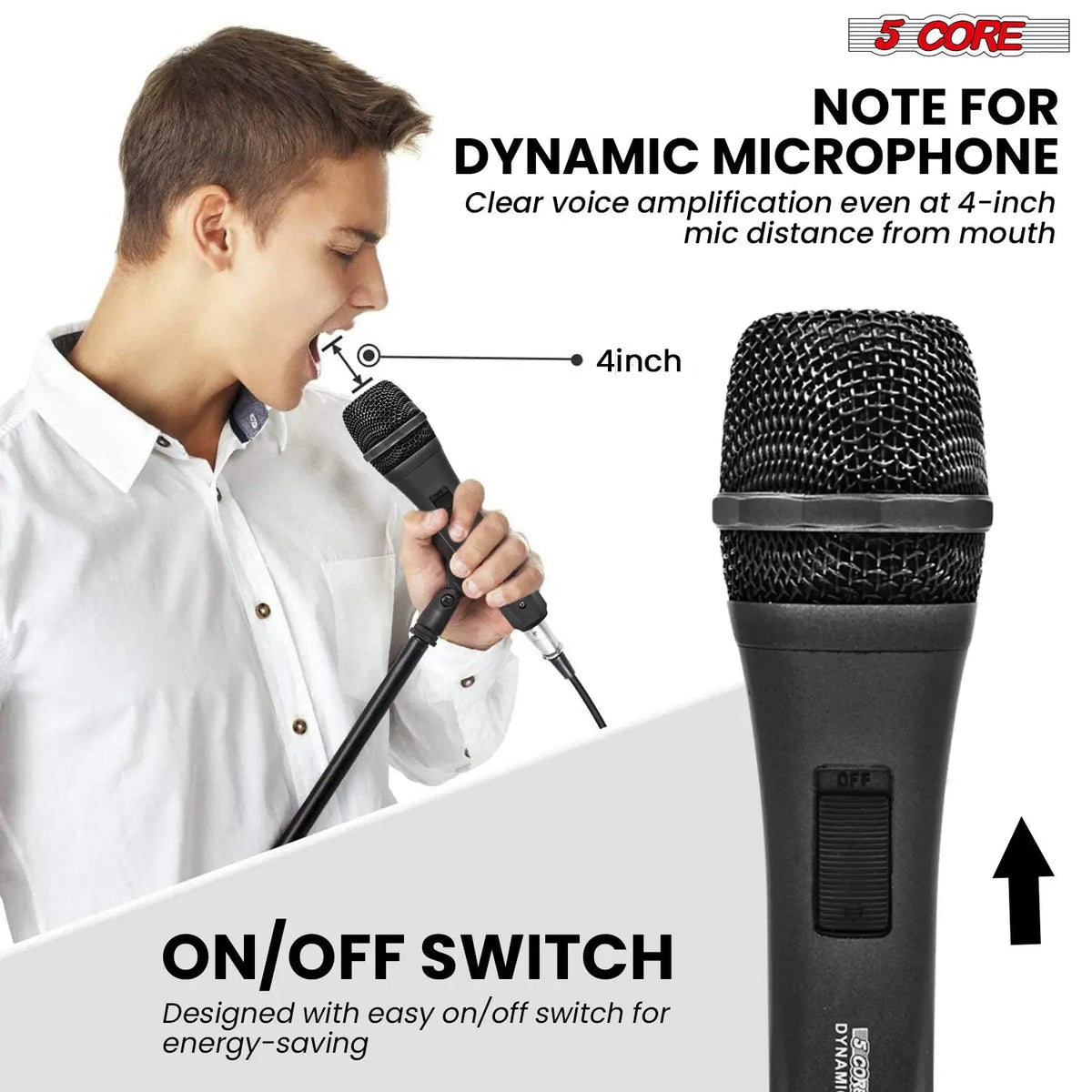 5Core XLR Microphone Dynamic Mic Karaoke Singing Studio Mics Handheld Microfono - HONORABLE VETERANS SOLUTIONS