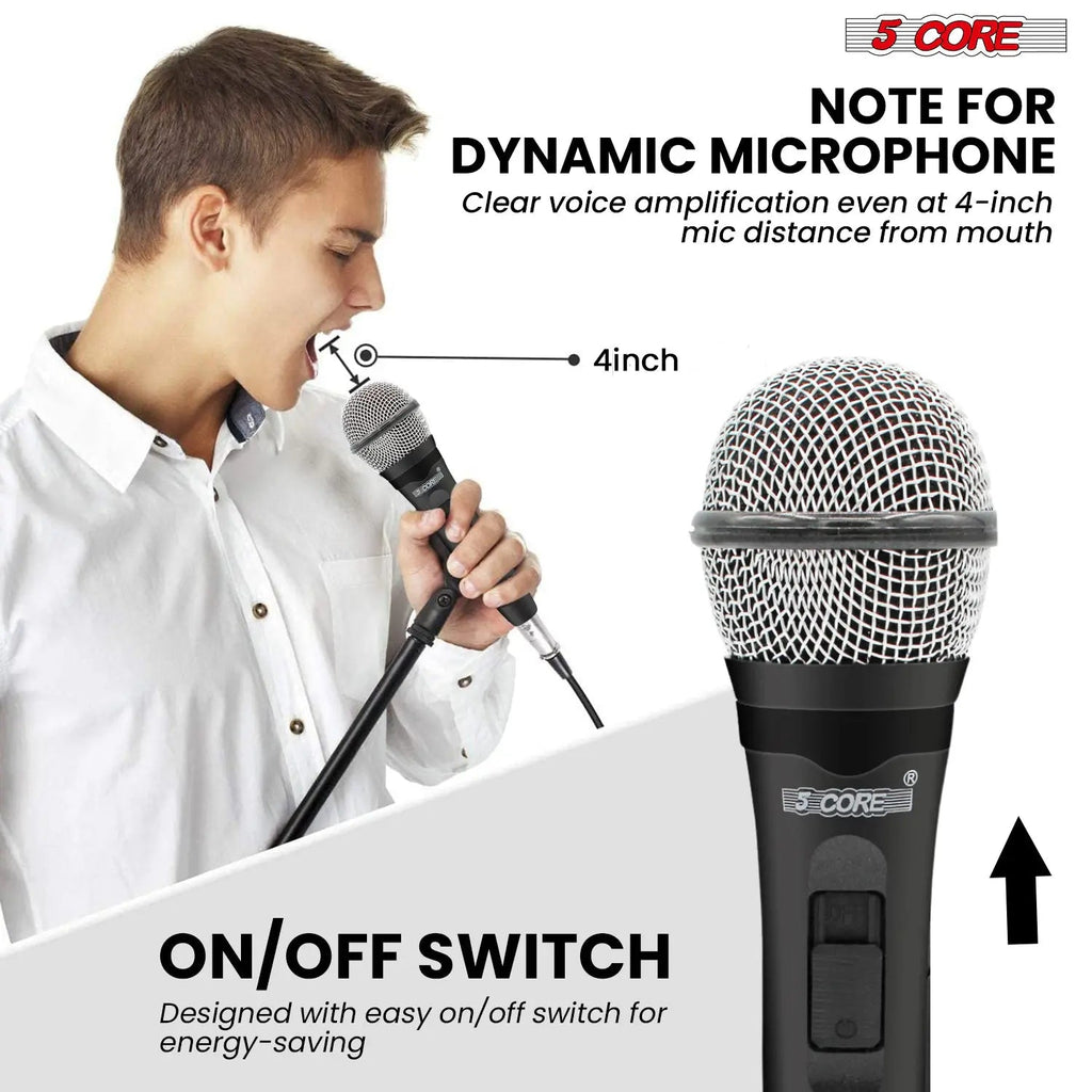 5Core XLR Microphone Dynamic Mic Karaoke Singing Studio Mics Handheld Microfono - HONORABLE VETERANS SOLUTIONS