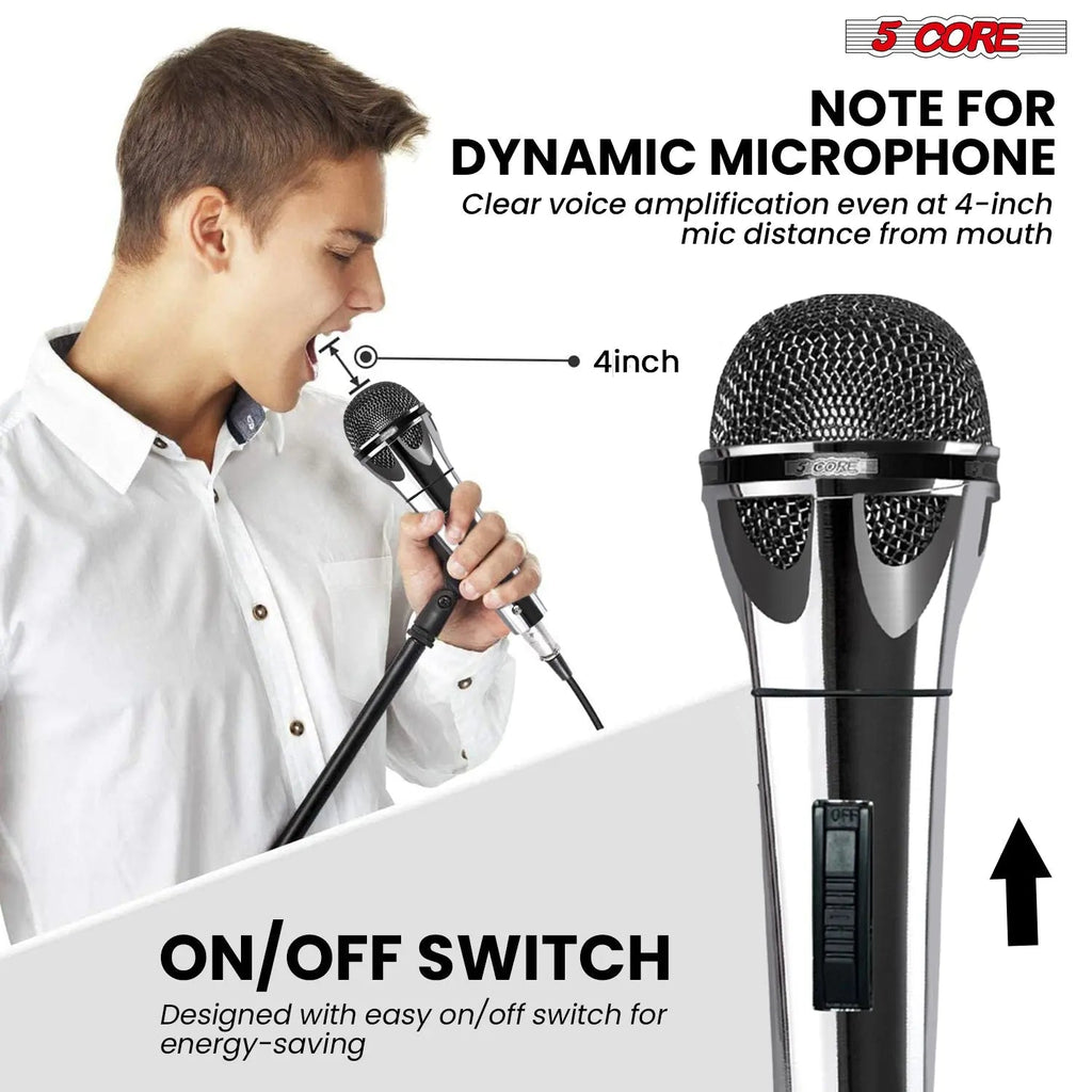 5Core XLR Microphone Dynamic Mic Karaoke Singing Studio Mics Handheld Microfono - HONORABLE VETERANS SOLUTIONS