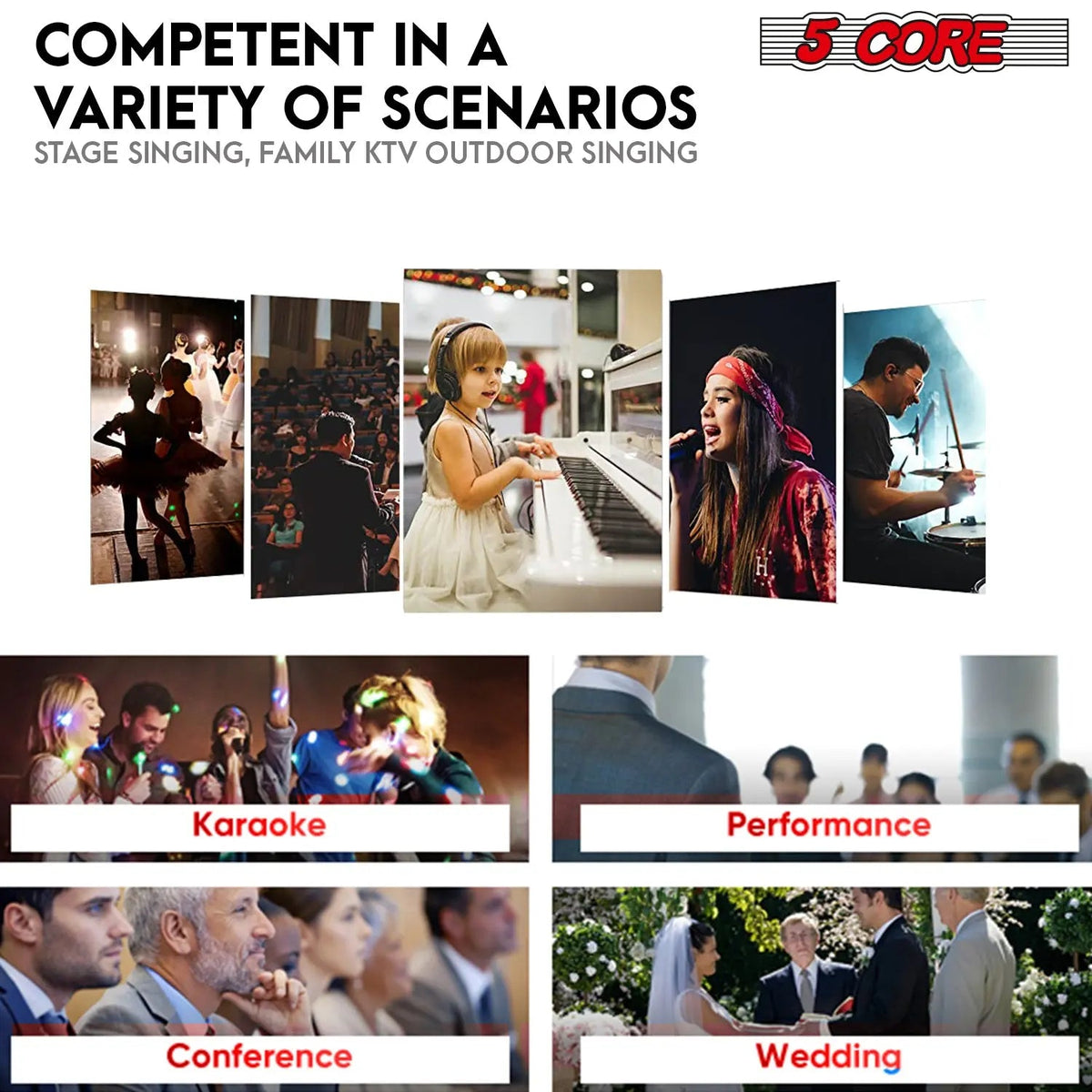 5Core XLR Microphone Dynamic Mic Karaoke Singing Studio Mics Handheld Microfono - HONORABLE VETERANS SOLUTIONS