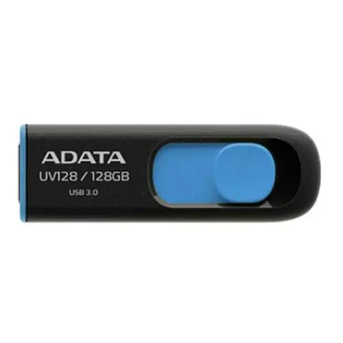 ADATA 128GB UV128 USB 3.0 Memory Pen, Retractable, Capless, Black & Blue - HONORABLE VETERANS SOLUTIONS