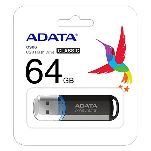 ADATA 64GB C906 USB 2.0 Memory Pen, Compact, Black & Blue - HONORABLE VETERANS SOLUTIONS