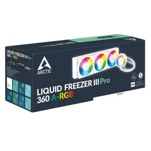 ARCTIC Liquid Freezer III Pro A-RGB 360mm Liquid CPU Cooler, P12 Pro PWM Fans & PWM Controlled Pump, White - HONORABLE VETERANS SOLUTIONS