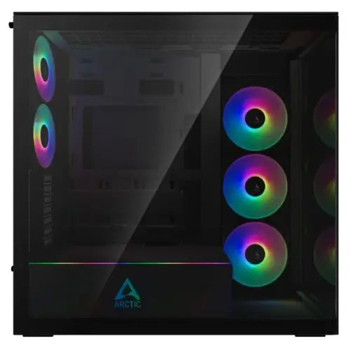 ARCTIC Xtender (Mirror Black) Case w/ Mirror Glass Side and Front, E-ATX, 5x ARGB Fans, ARGB PSU Shroud, Mesh Airflow, USB-C 10Gbps - HONORABLE VETERANS SOLUTIONS