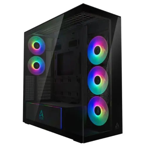 ARCTIC Xtender (Mirror Black) Case w/ Mirror Glass Side and Front, E-ATX, 5x ARGB Fans, ARGB PSU Shroud, Mesh Airflow, USB-C 10Gbps - HONORABLE VETERANS SOLUTIONS
