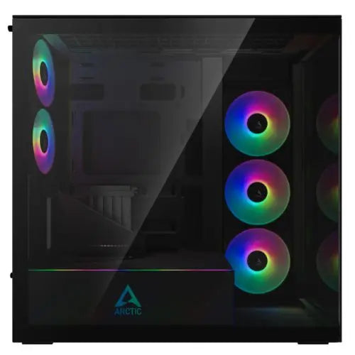 ARCTIC Xtender (VG Mirror Black) Case w/ Mirror Glass Side and Front, E-ATX, 5x ARGB Fans, ARGB PSU Shroud, Mesh Airflow, GPU Vertical Mount, USB-C 10Gbps - HONORABLE VETERANS SOLUTIONS