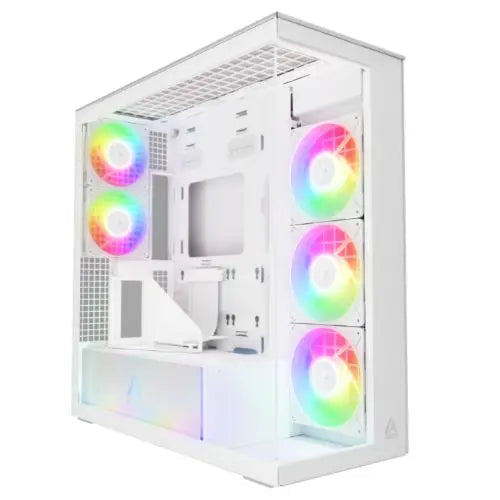 ARCTIC Xtender (VG White) Case w/ Clear Glass Side and Front, E-ATX, 5x ARGB Fans, ARGB PSU Shroud, Mesh Airflow, GPU Vertical Mount, USB-C 10Gbps - HONORABLE VETERANS SOLUTIONS