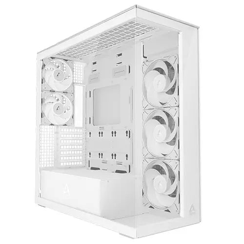ARCTIC Xtender (White) Case w/ Clear Glass Side and Front, E-ATX, 5x ARGB Fans, ARGB PSU Shroud, Mesh Airflow, USB-C 10Gbps - HONORABLE VETERANS SOLUTIONS