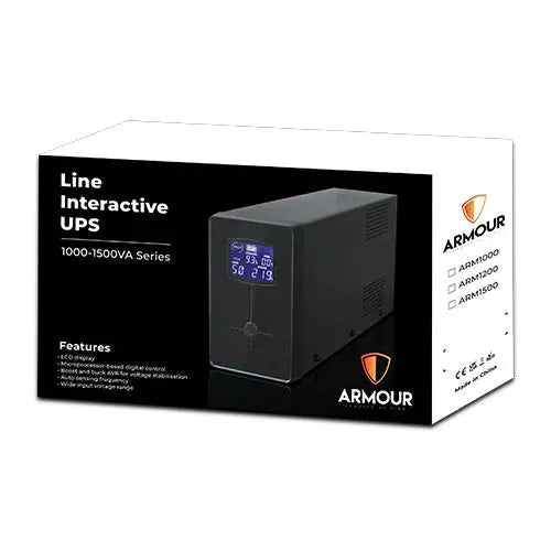 Armour 1200VA UPS, 720W, LCD Display, 3x UK Plug, 2x RJ45, 3x IEC, USB - HONORABLE VETERANS SOLUTIONS