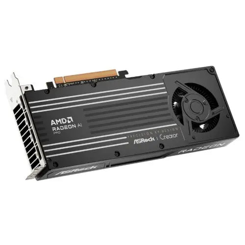 Asrock AI PRO R9700 Creator, PCIe5, 32GB DDR6, 4 DP, 2920MHz Clock, 12V-2x6 Power, Die-cast Metal Shroud, 2-Slot - HONORABLE VETERANS SOLUTIONS