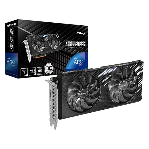 Asrock Intel ARC A750 Challenger SE 8GB OC, 8GB DDR6, HDMI, 3 DP, 2200MHz Clock, LED Lighting, Overclocked - HONORABLE VETERANS SOLUTIONS