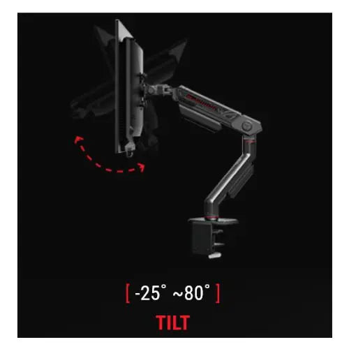 Asus (AAS01) ROG Ergo Monitor Arm, Up to 34" Monitors, Height, Tilt, Swivel, Cable Management, VESA 100 x 100 mm - HONORABLE VETERANS SOLUTIONS