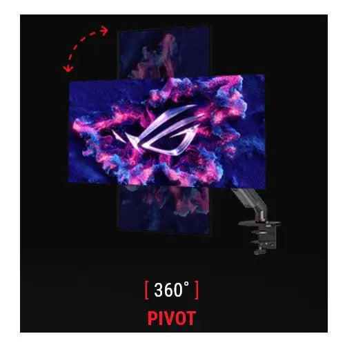 Asus (AAS01) ROG Ergo Monitor Arm, Up to 34" Monitors, Height, Tilt, Swivel, Cable Management, VESA 100 x 100 mm - HONORABLE VETERANS SOLUTIONS