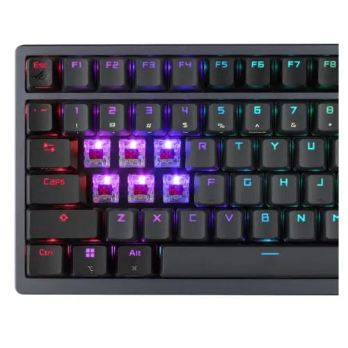 Asus ROG AZOTH Compact 75% Mechanical RGB Gaming Keyboard, Wireless/Btooth/USB, Hot-Swap ROG NX Snow Switches, OLED Display, Control Knob, Mac Support, Black - HONORABLE VETERANS SOLUTIONS