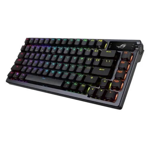 Asus ROG AZOTH Compact 75% Mechanical RGB Gaming Keyboard, Wireless/Btooth/USB, Hot-Swap ROG NX Snow Switches, OLED Display, Control Knob, Mac Support, Black - HONORABLE VETERANS SOLUTIONS